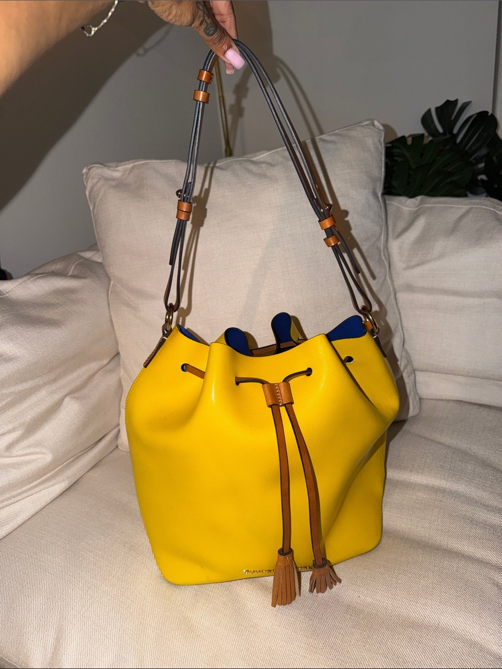Dooney & Bourne yellow bucket bag